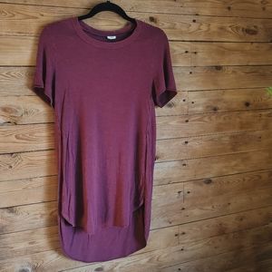 Wilfred long soft maroon t-shirt with side slits